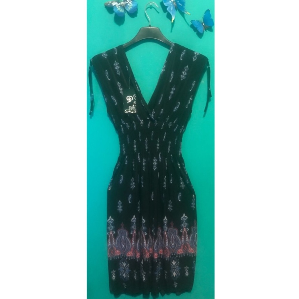 Casual boho patterned midi dress